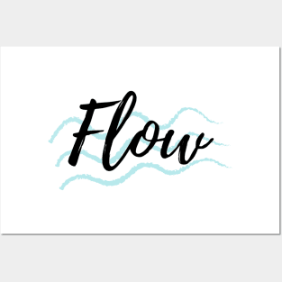 Flow with light blue wave design Posters and Art